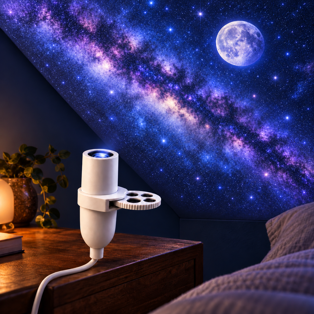 Projecteur galactique USB avec diapositives à motifs